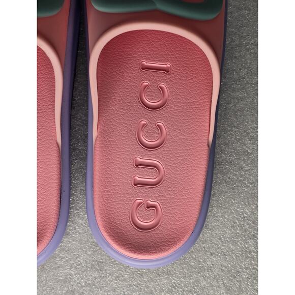 Gucci Platform Slides Miami Interlocking Pink Women's 38 /7- 7.5 EUC - Picture 5 of 7
